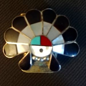 Vintage Zuni Bolo tie clasp Sterling